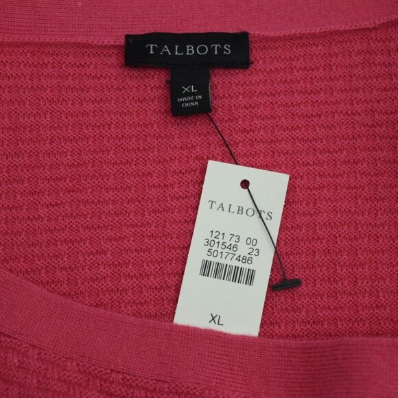 Talbots Sweater Womens XL Waffle Knit Long Sleeve Pink - Picture 5 of 7